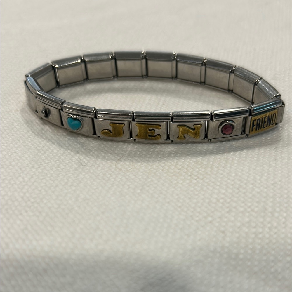 Italian Charm Bracelet Jen Friends Silver and Gold Friendship Bracelet